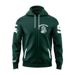 Green Spartan Dawg Zip-Up Hoodie