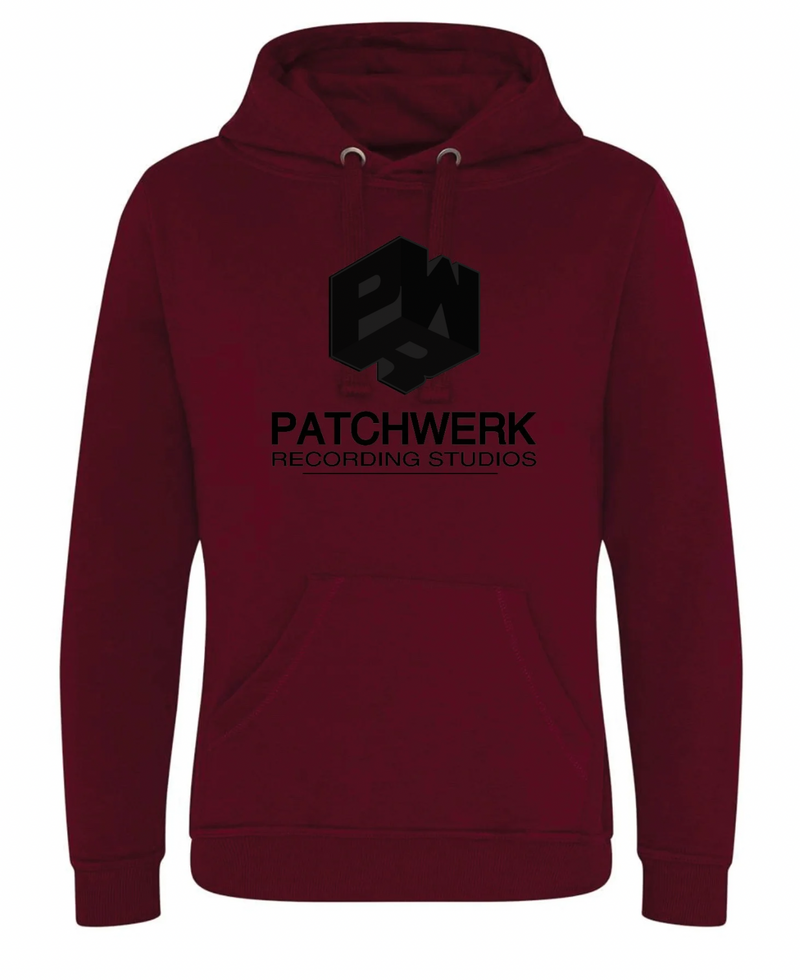 Burgundy Patchwerk Embroidered Hoodie